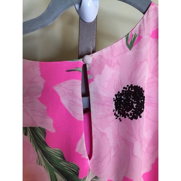 French Connection Women 100% Silk Floral Sleeveless Maxi Dress Sz. 2 Pink EUC - Picture 6 of 12